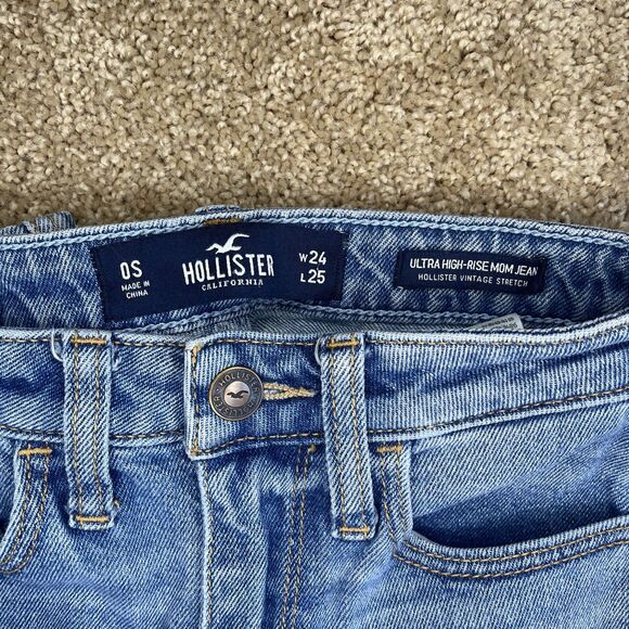 Hollister Ultra High Rise Mom Jeans Vintage Stretch 24x25 0S - Picture 4 of 7